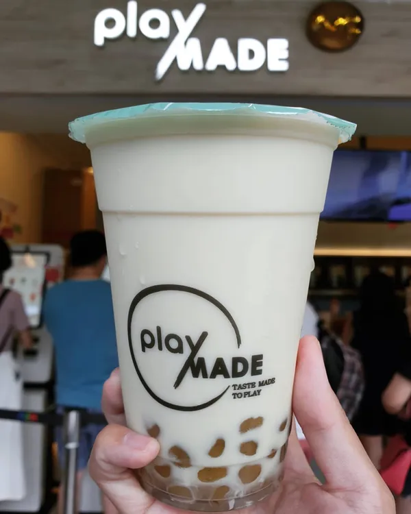 Chrysanthemum milk tea with chrysanthemum pearls ($3.70)!
