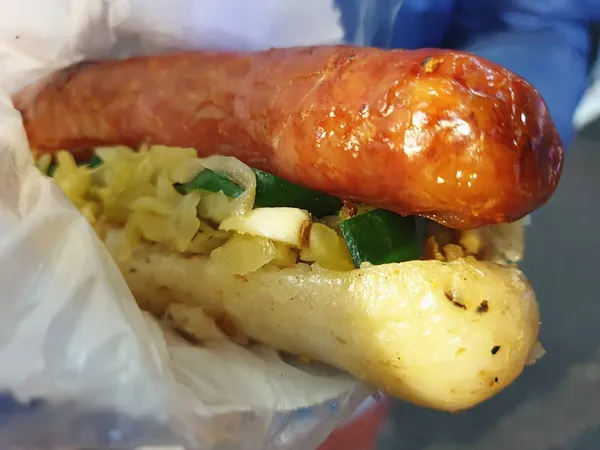 原味 大肠包小肠 (NT$50) — Taipei big sausage wraps little sausage!