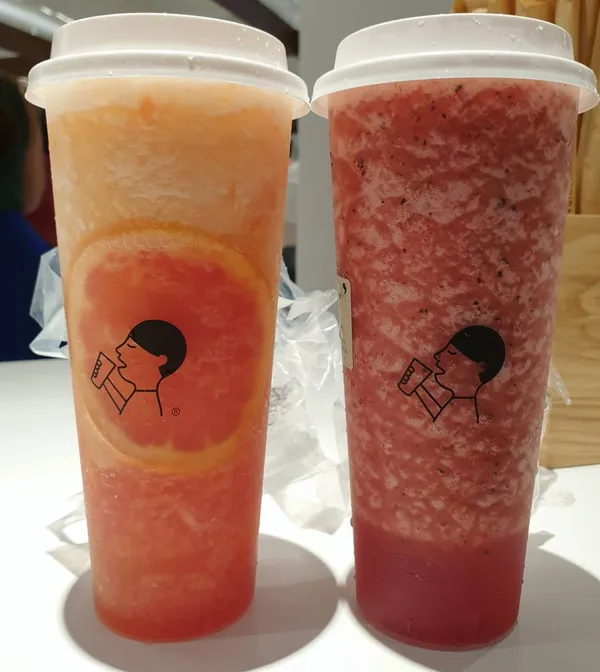 Grapefruit boom ($5.90) & Berry bang cheezo ($8.70)!