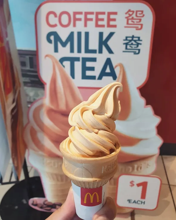 Coffee milk tea cone ($1)!