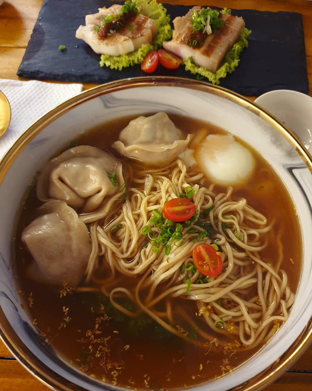 Tortellini with noodle ($8.80) & Pork belly ($9.80)!