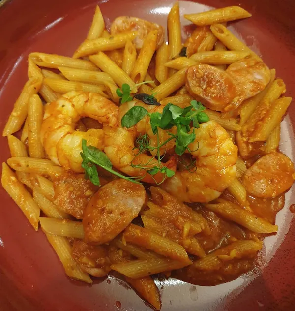 Tiger prawn penne ($15++)!