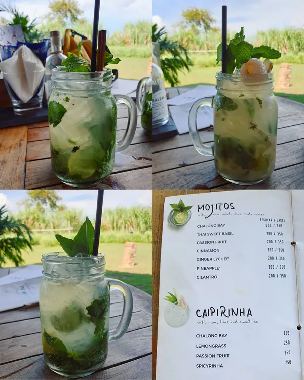 Mojitos — Thai sweet basil, Cinnamon, Ginger lychee. THB$200 each!