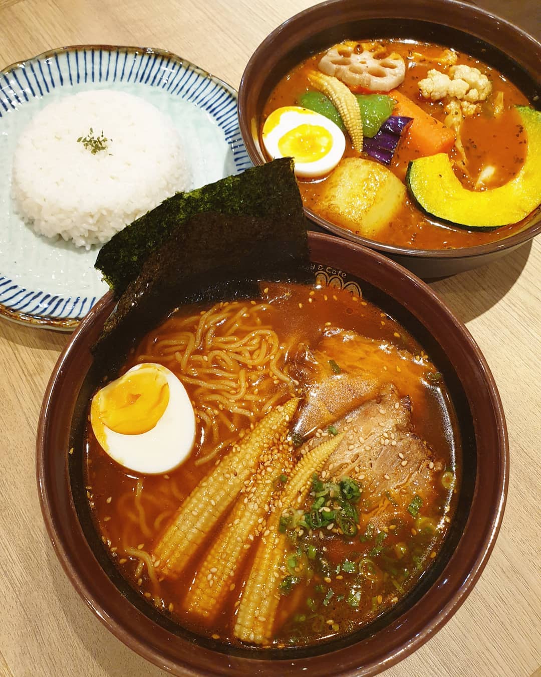 Vegetarian bear ($13.90++) & Special soup curry ramen ($15.90++)!