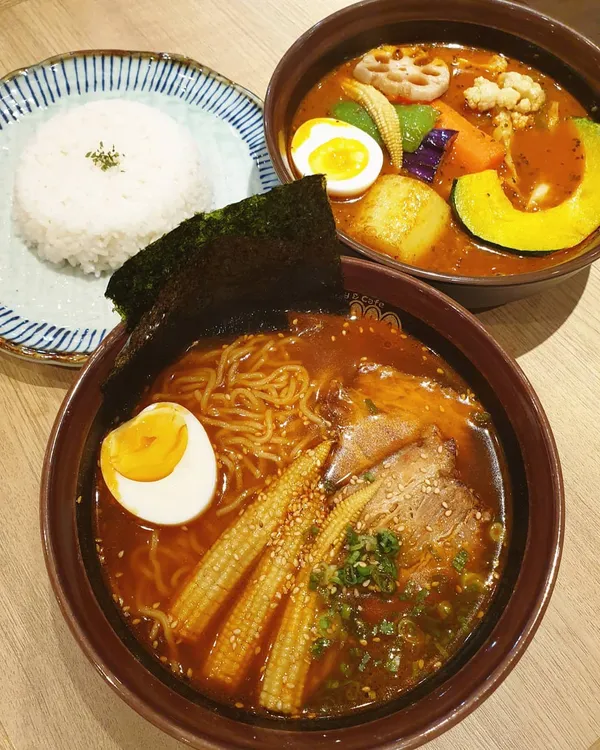 Vegetarian bear ($13.90++) & Special soup curry ramen ($15.90++)!