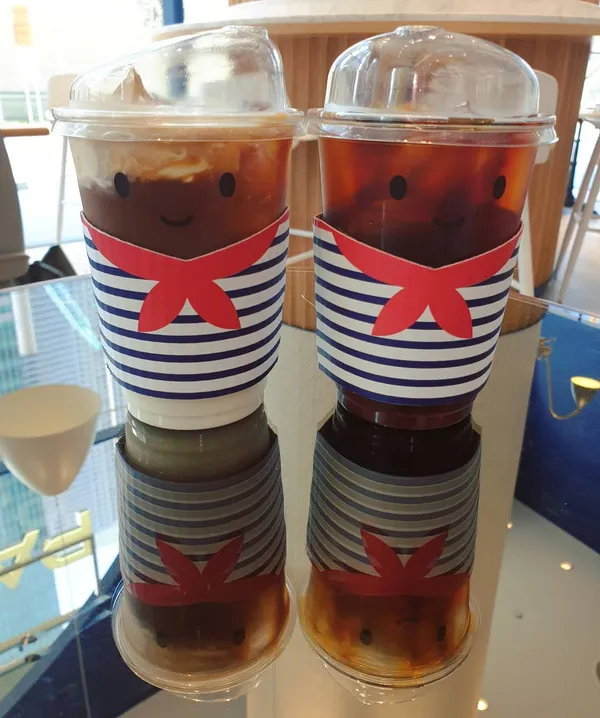 Cold brew honey latte & Cold brew americano (1 for 1: $6)!