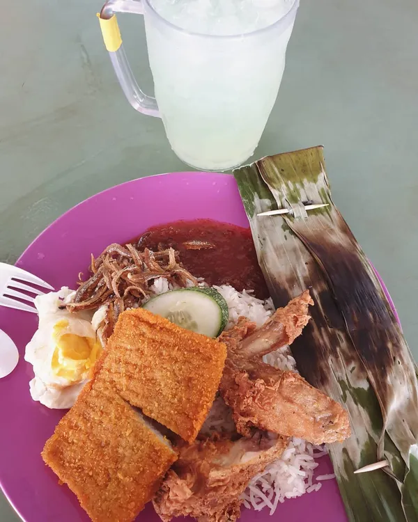 Nasi lemak ($5.50) & Lime jelly ($1)!