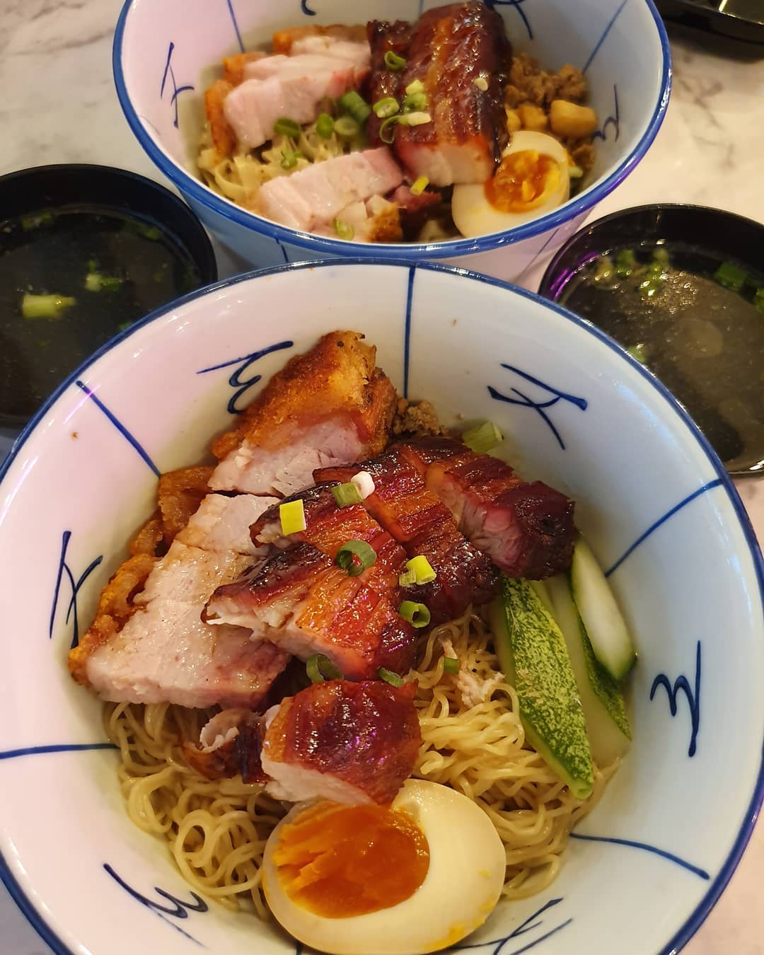 Char siew and roasted pork noodles ($9.80++ each)!
