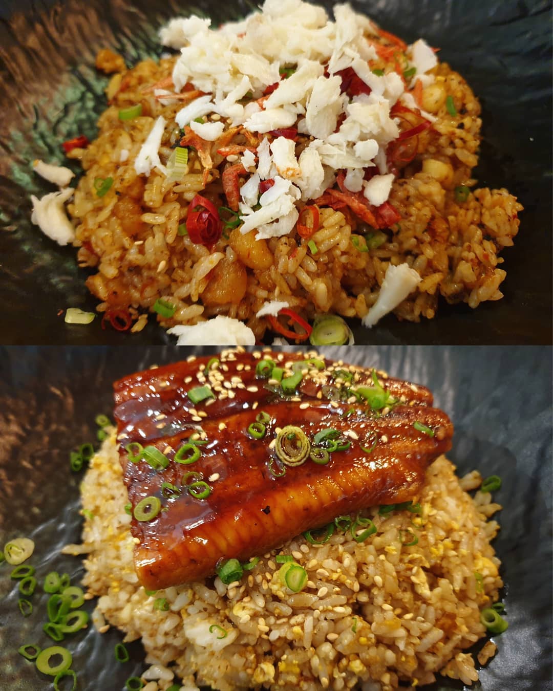 Spicy crab fried rice ($19.80+) & Chahan unagi ($21.80+)!