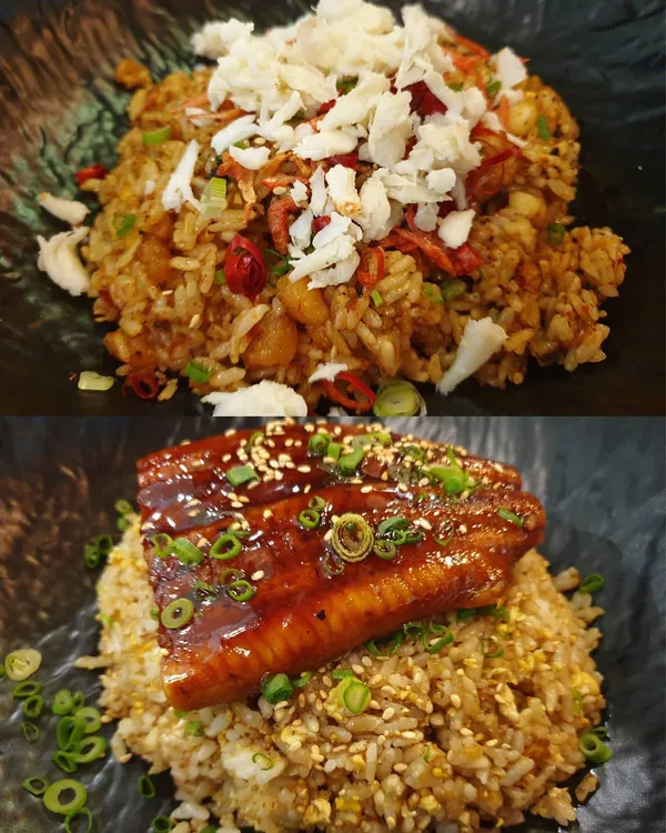 Spicy crab fried rice ($19.80+) & Chahan unagi ($21.80+)!
