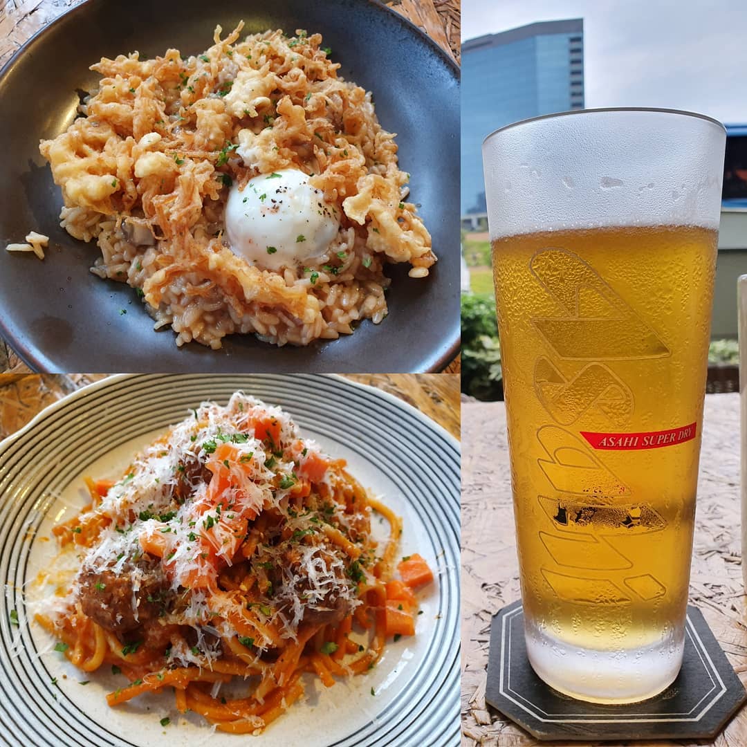 Dashi risotto, beef ball spaghetti, draft Asahi (Burpple Beyond: $36.30)!