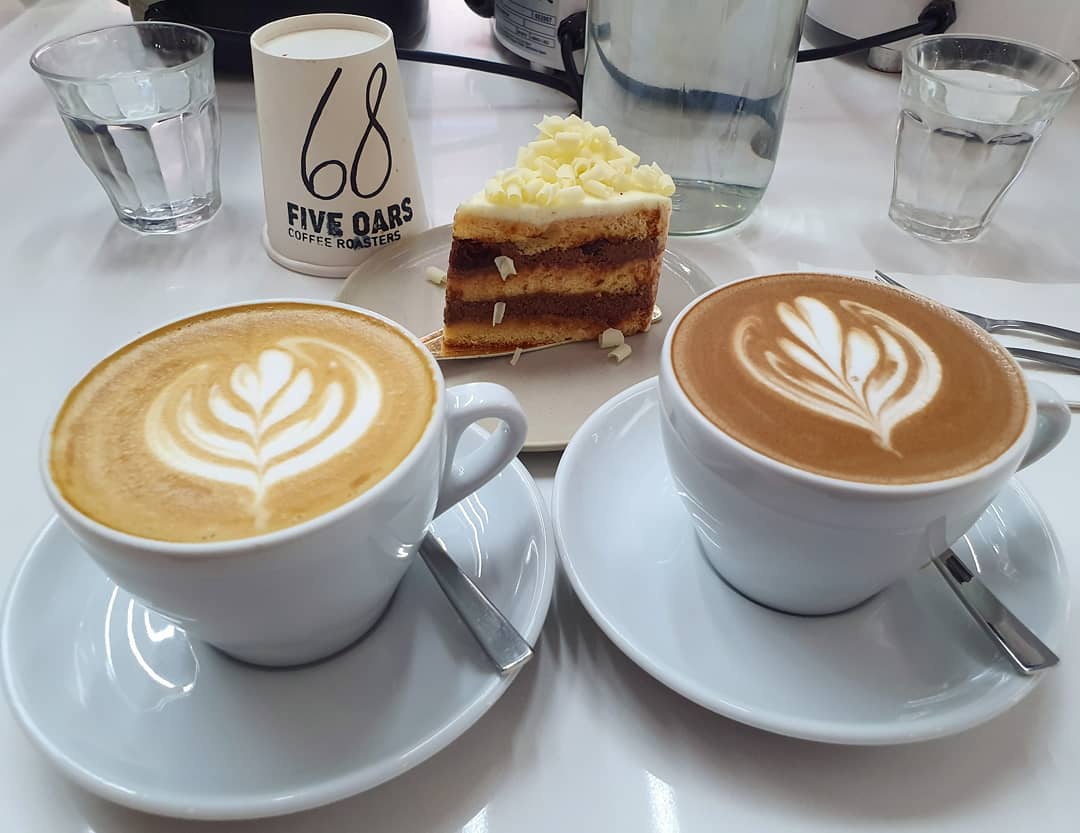 White forest cake ($8.50); White coffee (7oz: $5.50); Mocha (7oz: $6)!
