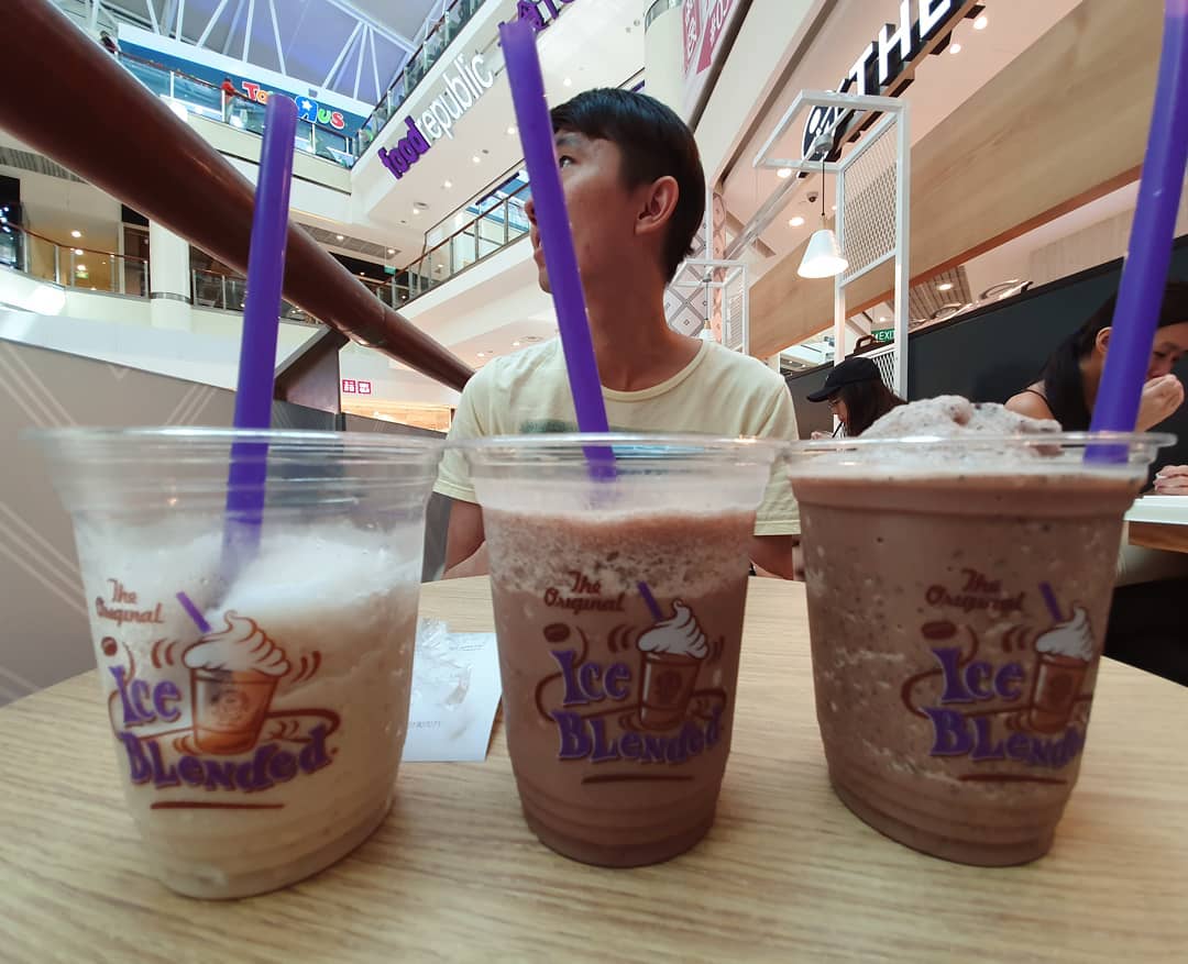 Free ice blended drinks for the day and we saved $21.40, LOL!