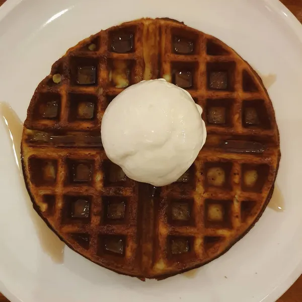 Waffle + white rabbit ice cream, tastes better than it looks ($9.50+)!