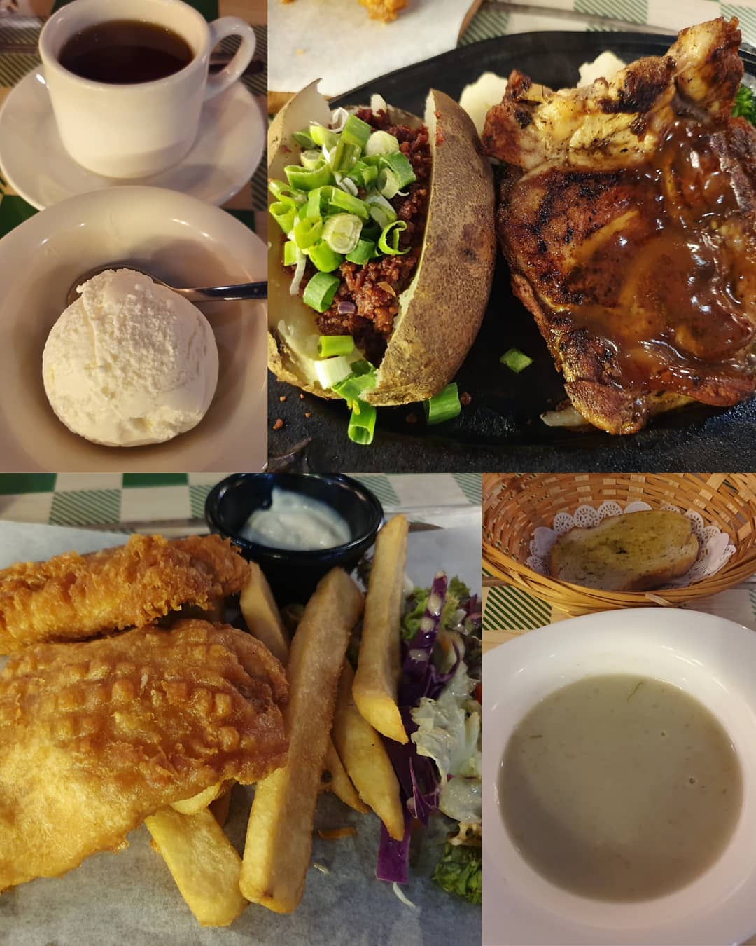 Grilled chicken & Fish and chips (Upgreat: $15++)!