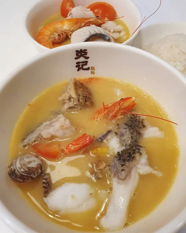 Giant grouper soup ($16); Batang soup ($14); Rice ($1)!