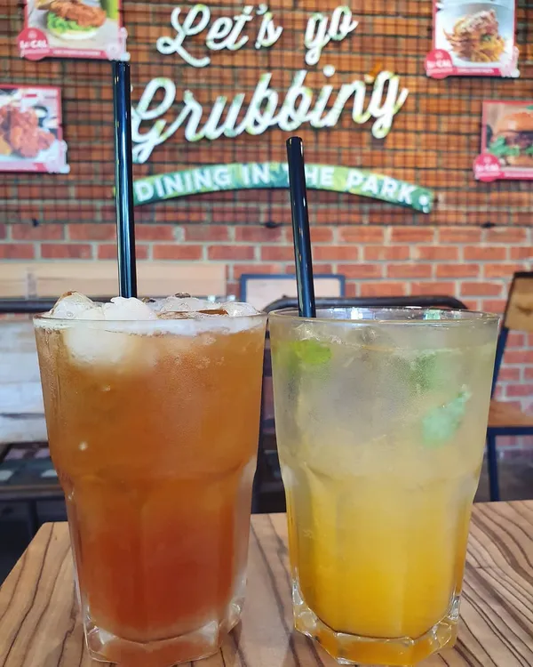 Iced lychee earl grey tea & Yuzu mint soda ($5++ each)!