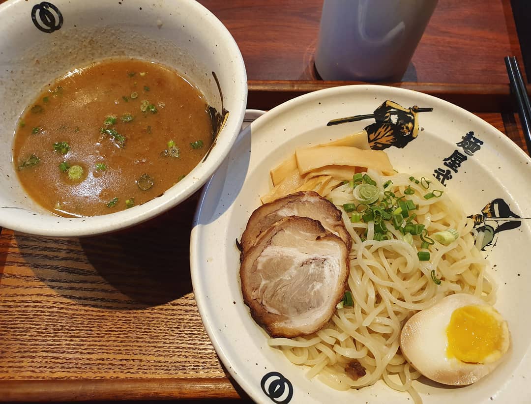 Lunch set (tsukemen + drink + 1 side: $12.90++)!