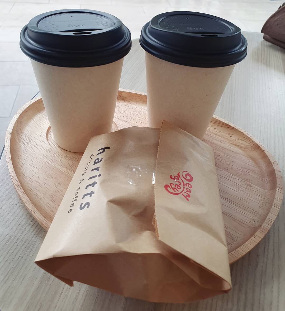 Chai latte & Long black & Earl grey donut ($10.90)!