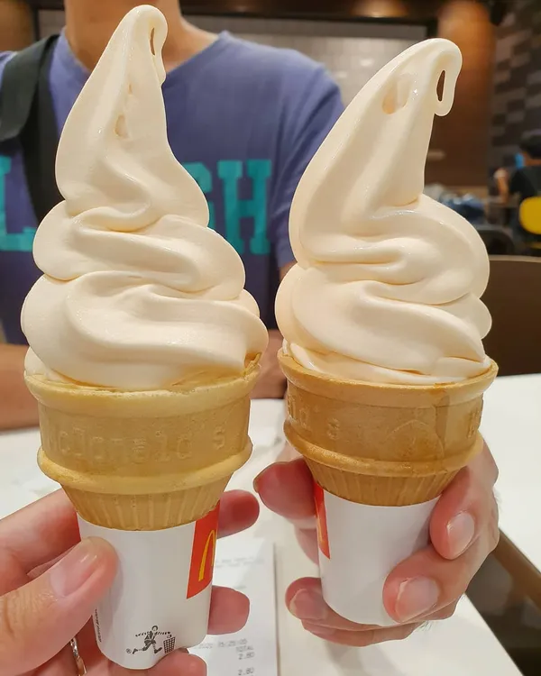 McDonald's peach cone ($1 each)!