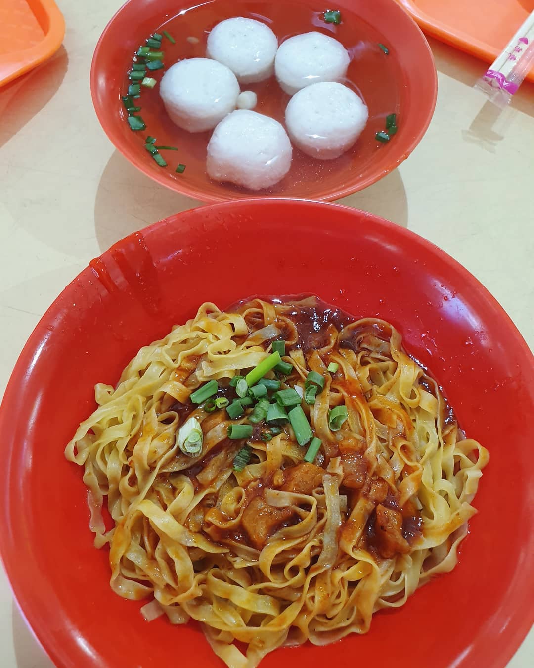 Fishball noodles ($3.50)!
