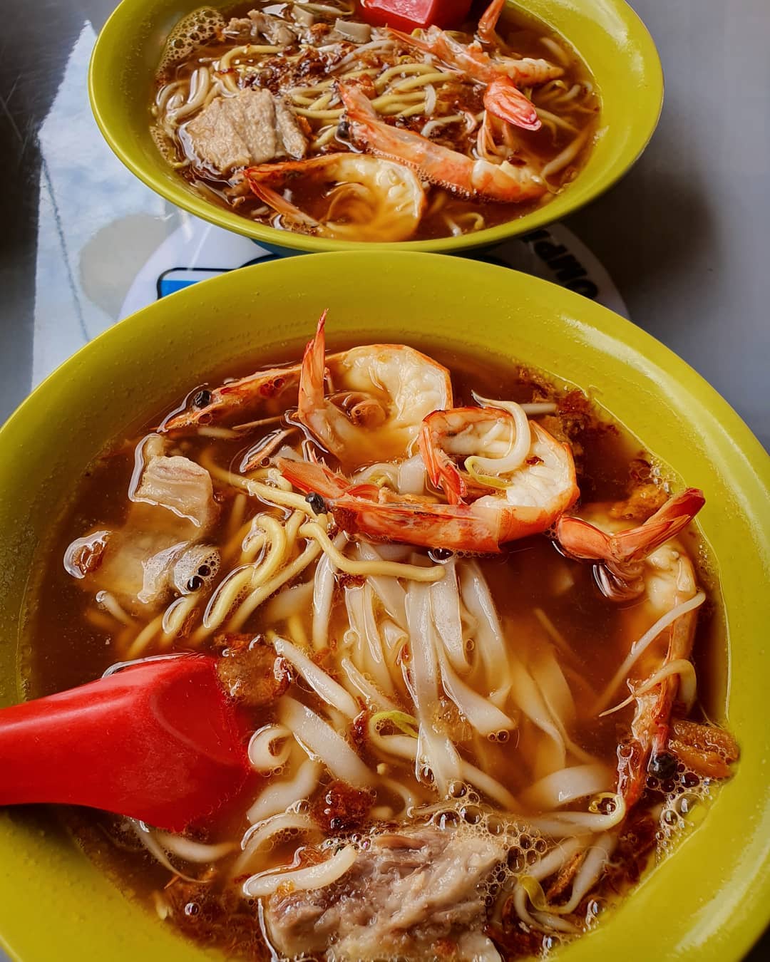 Pork ribs prawn noodles ($5 each)!