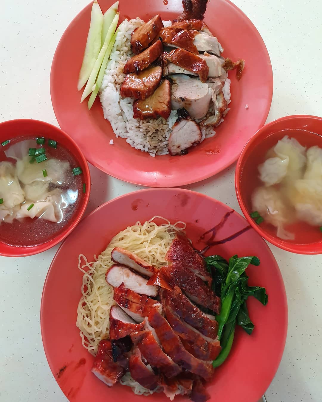 叉烧云吞面 + 烧鸭 & 叉烧 + 烧鸭饭 ($12.50)!
