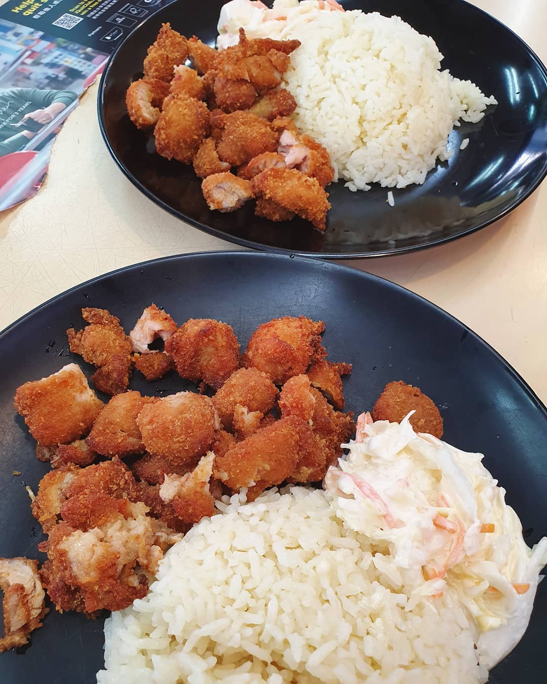 Popcorn chicken rice ($5.50 each)!