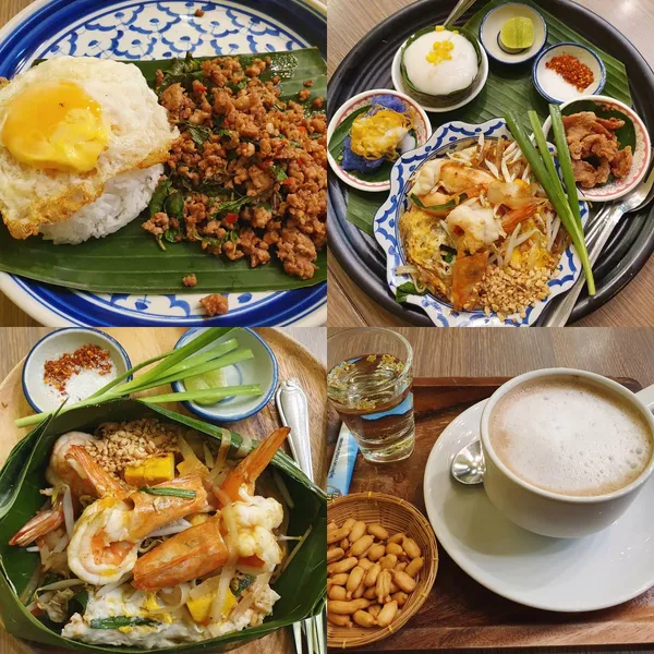 Bangkok lunch — Basil pork & Pad thai!