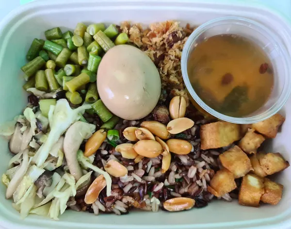 Basil thunder tea rice (lei cha)!