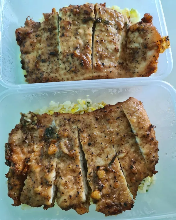 TGIF lunch takeaway — Pork cutlet egg fried rice ($6.70 each)!