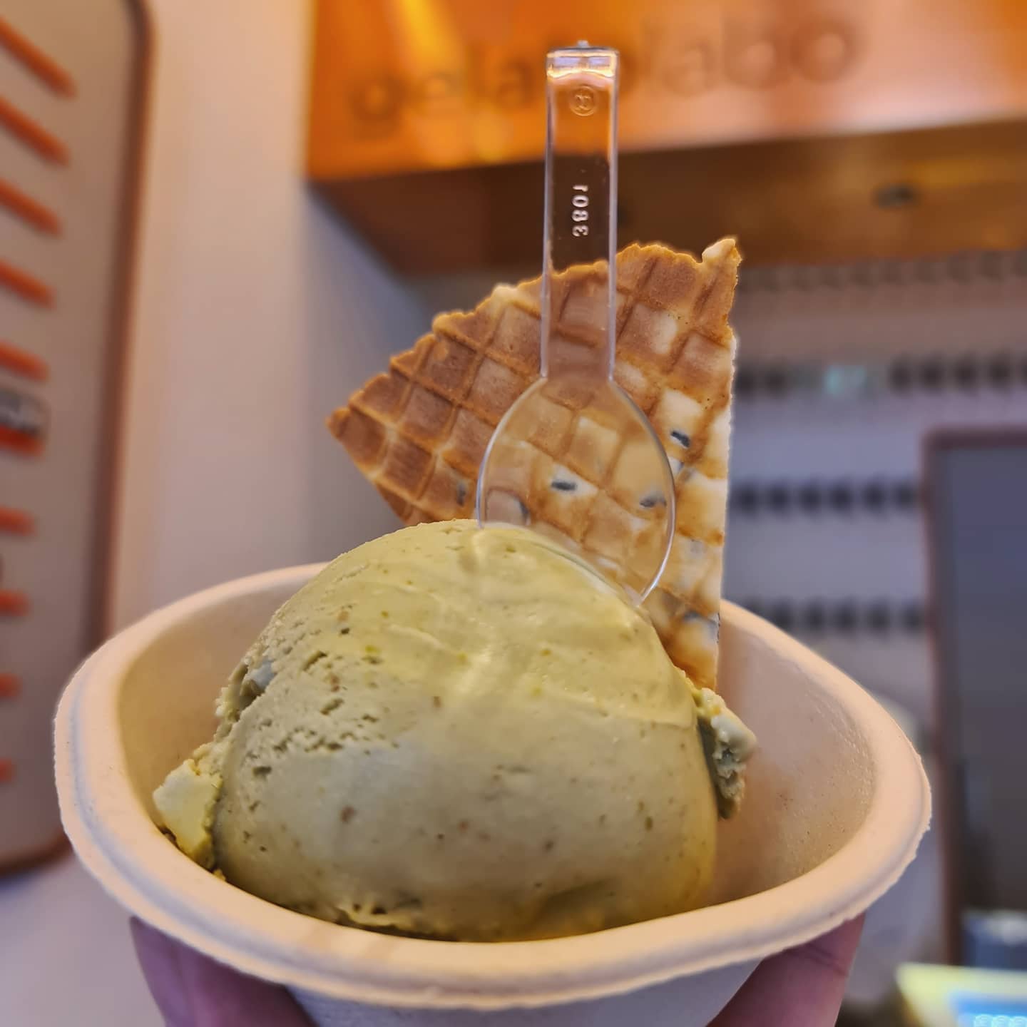 Sicilian pistachio gelato ($6)!