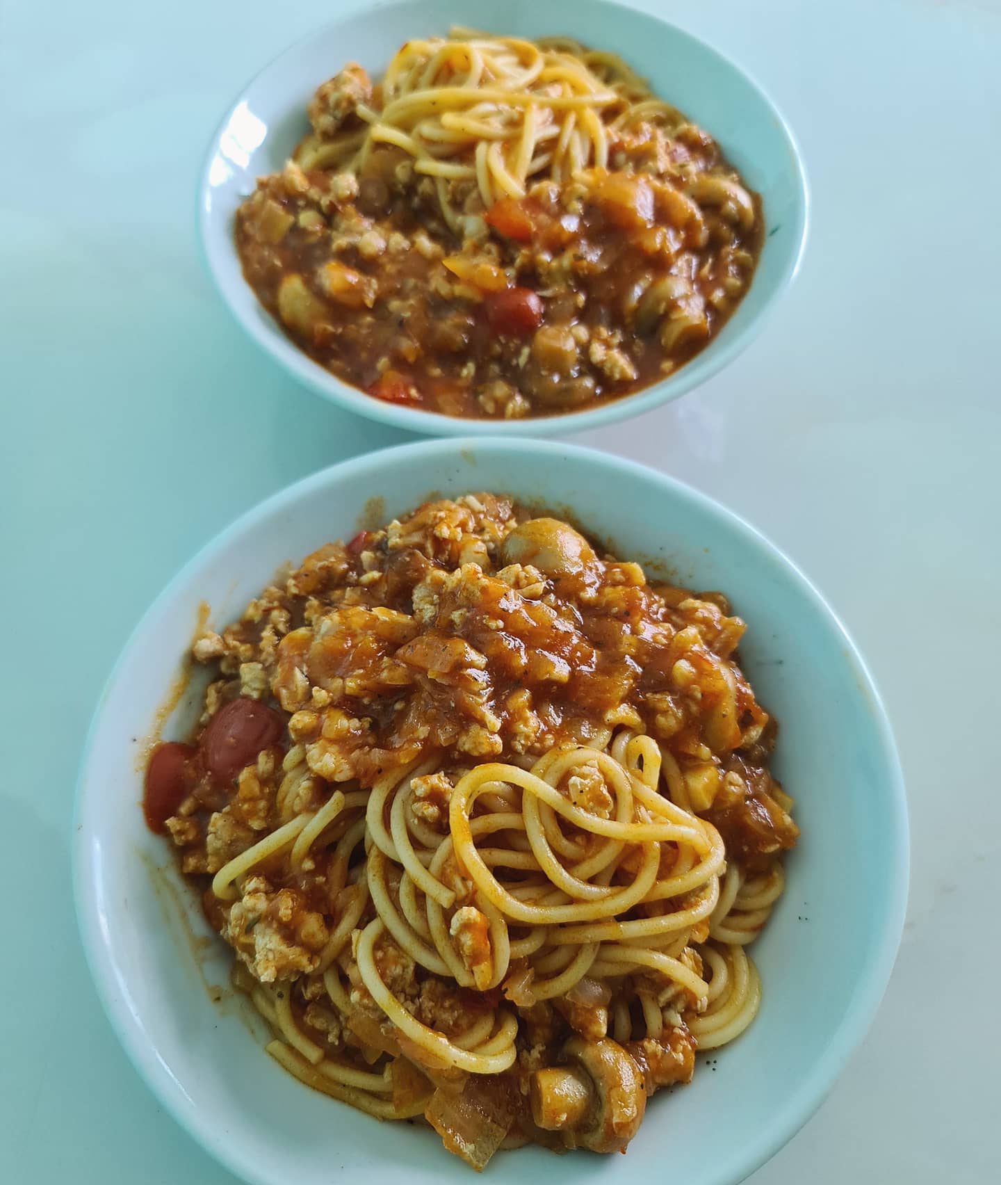 Sunday's lunch — W cooked spaghetti bolognese!