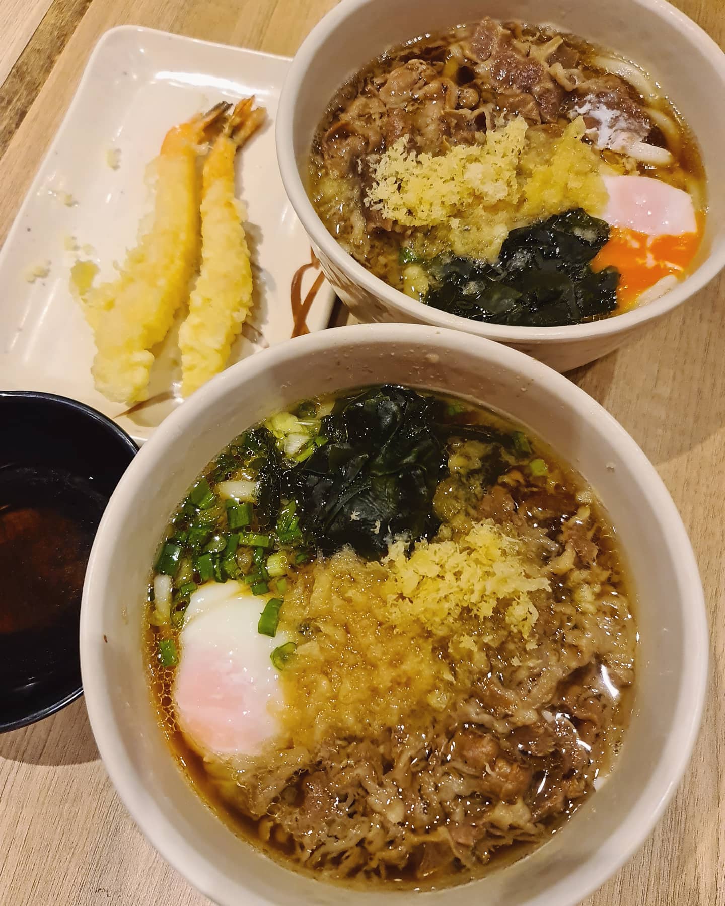 Sanuki beef egg udon + tempura prawn (Burpple Beyond 30%: $20.37)!