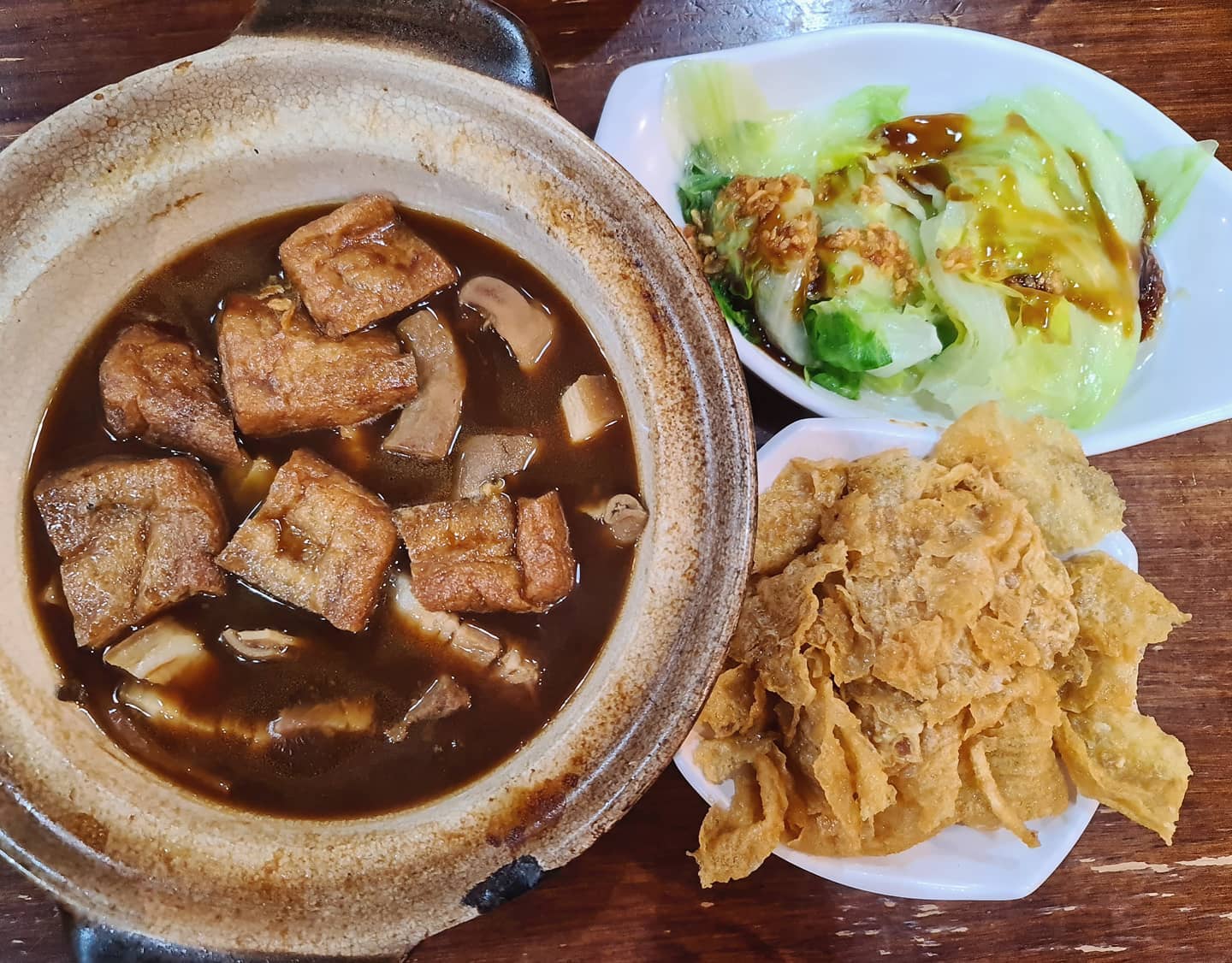 Claypot bak kut teh + lettuce + beancurd skin ($25)!