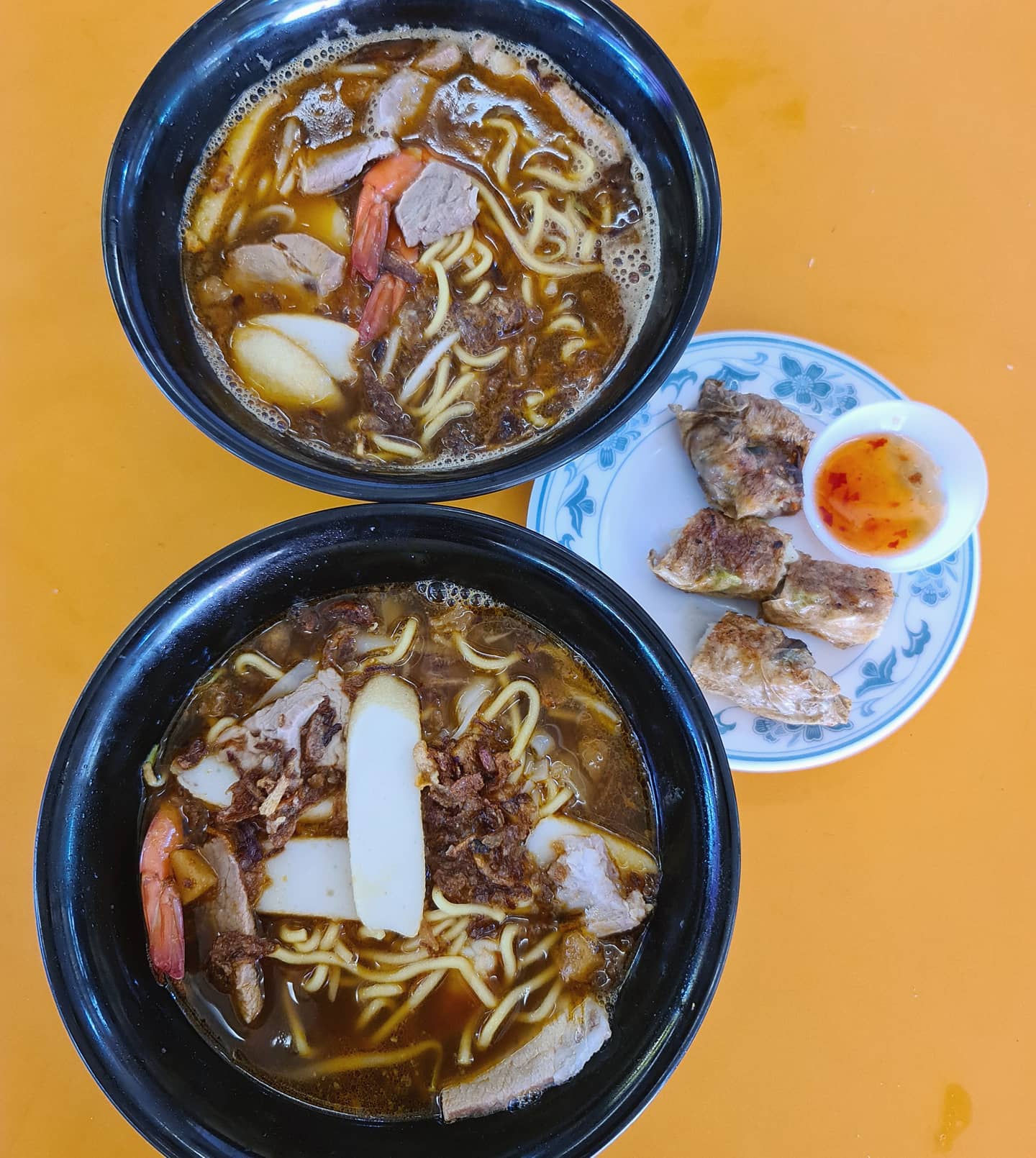 Saturday's prawn mee brunch with BB at a Kallang hawker ($9)!
