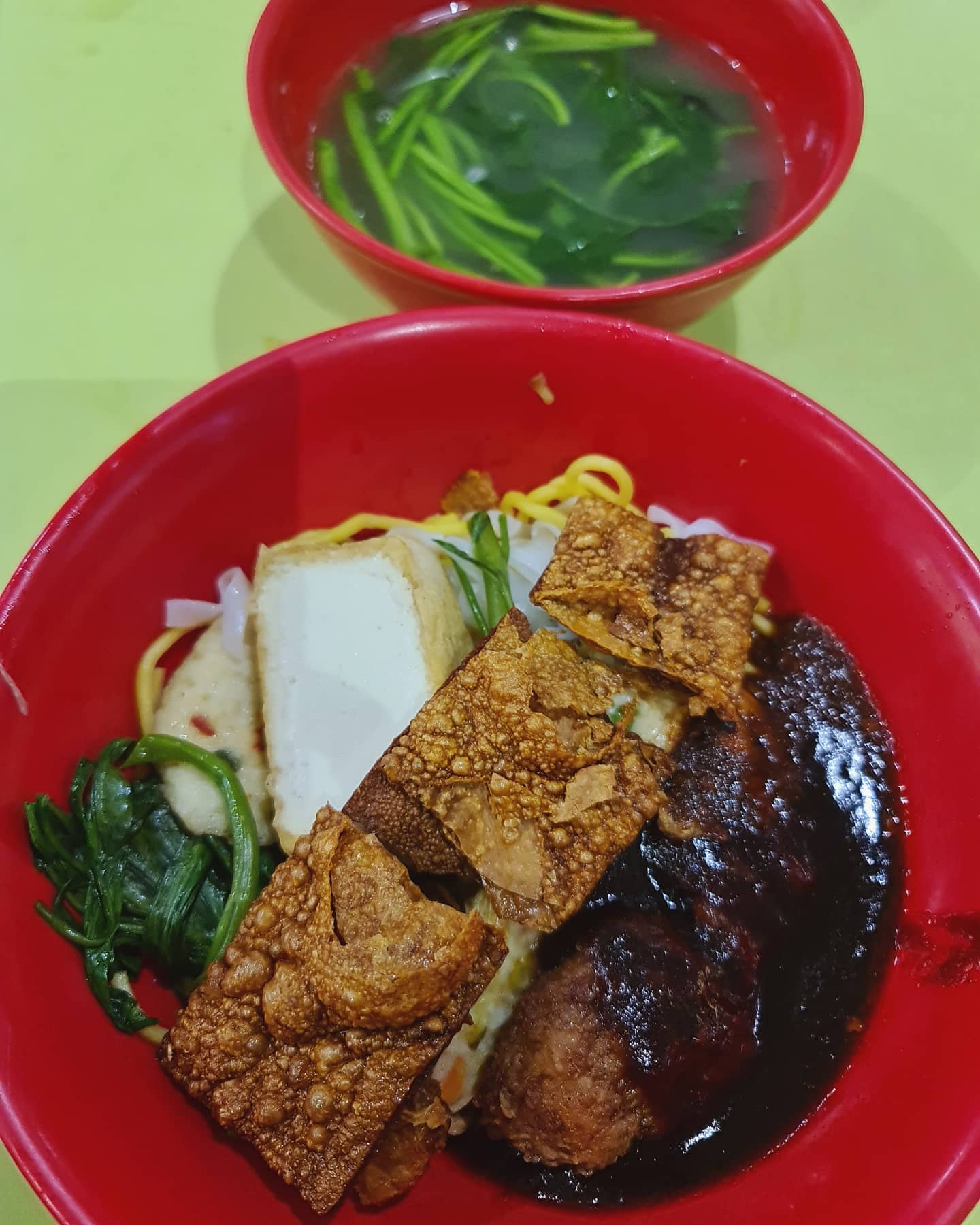 Mid-week dry yong tau foo at Rong Xing ($0.70 per piece)!