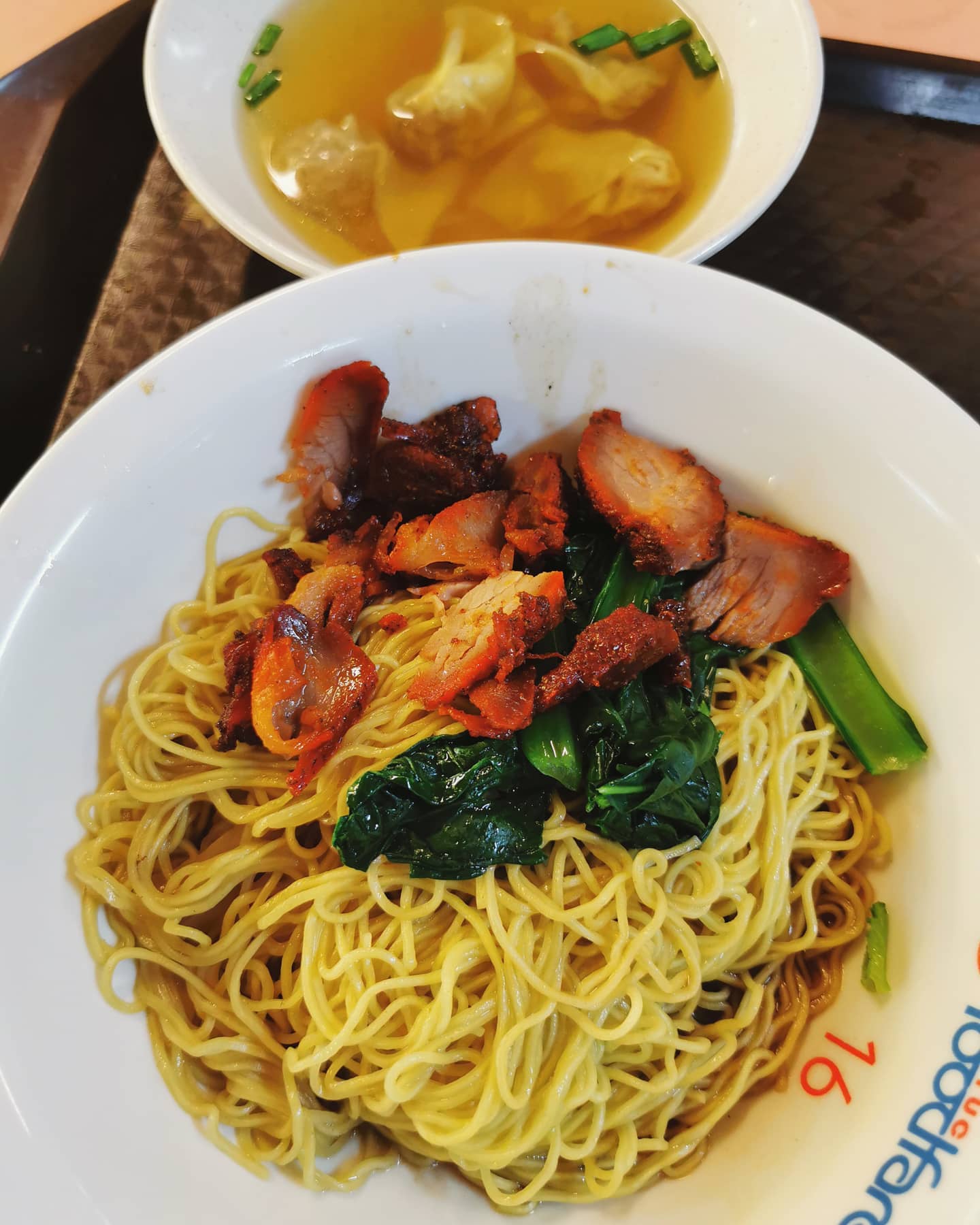Wanton noodles at a Chinatown Foodfare hawker ($4)!