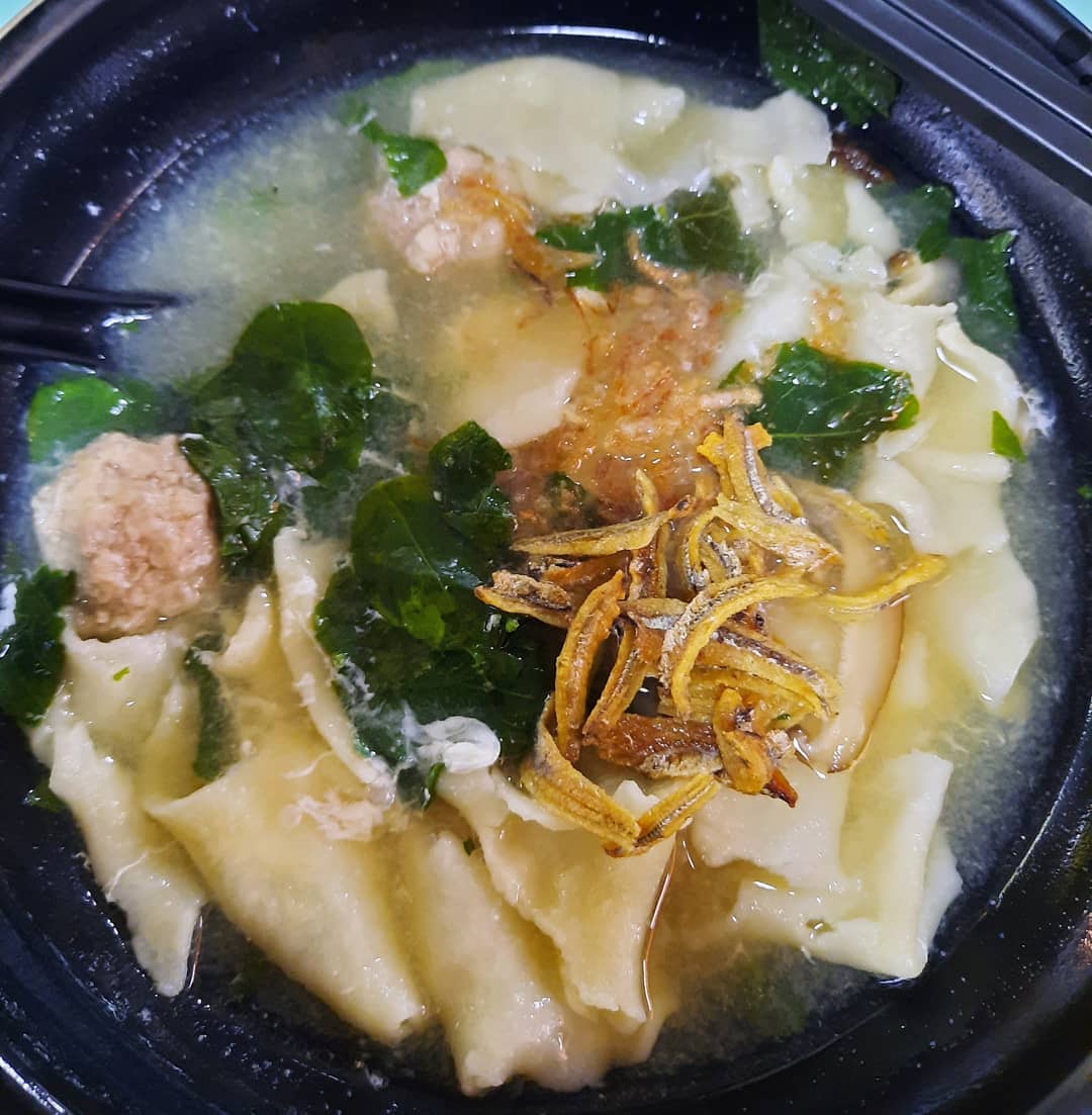 Traditional mee hoon kueh at a hawker stall ($4)!