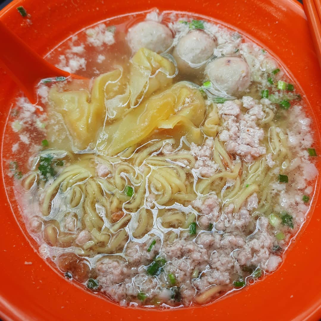 Signature bak chor mee soup at a hawker stall ($5)!