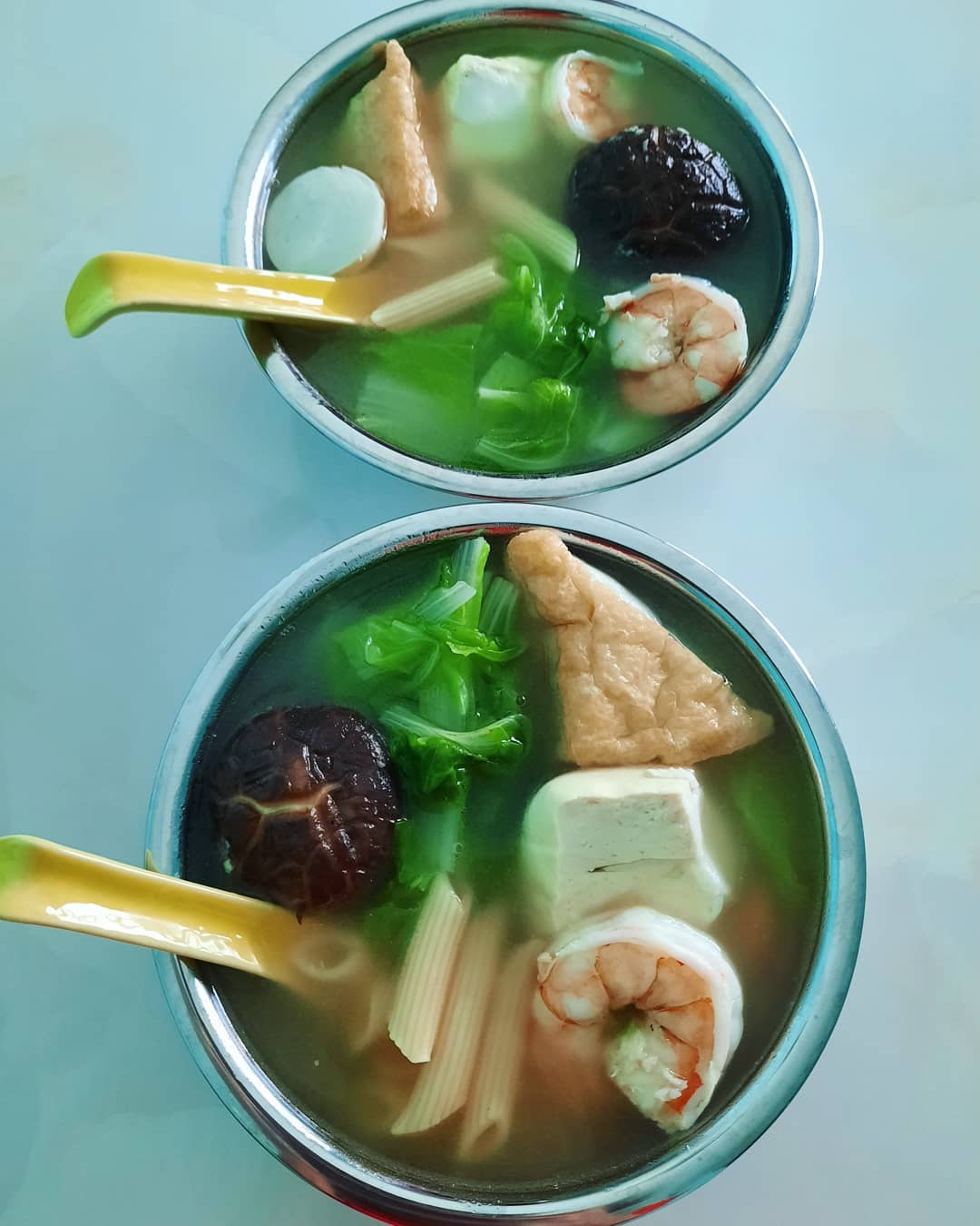 Saturday's brunch — macaroni seafood soup at home with BB!