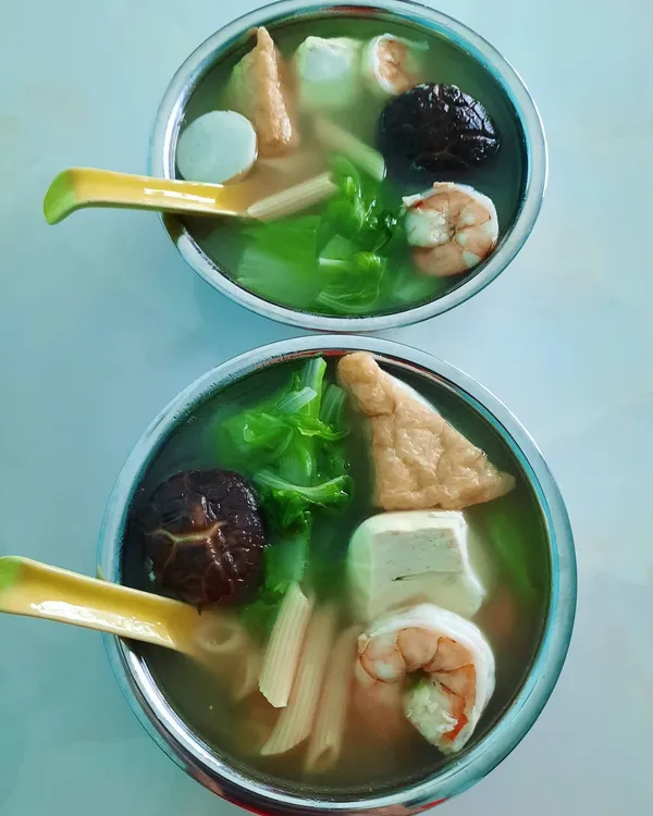 Saturday's brunch — macaroni seafood soup at home with BB!