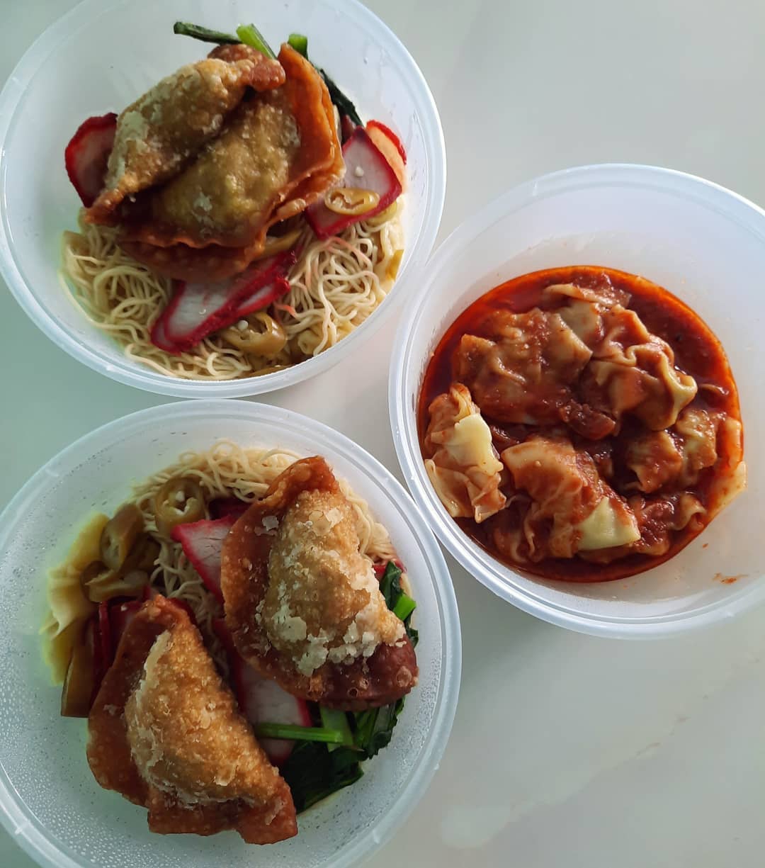 Wanton mee with chilli wanton side via GrabFood ($20.70)!