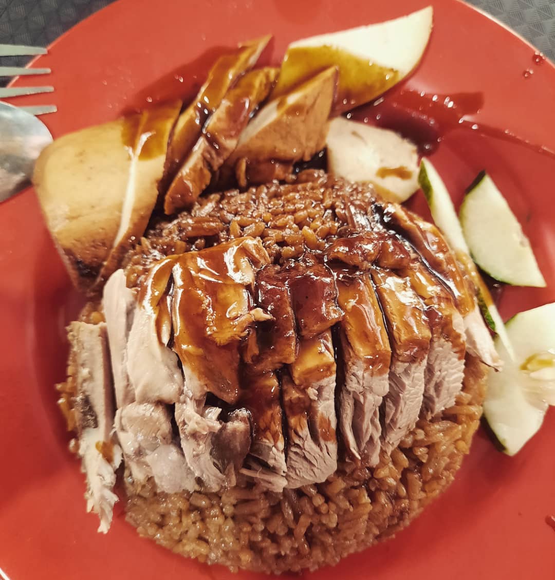 Braised duck rice at a hawker stall ($4.50)!