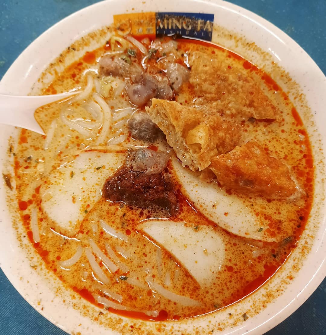 Rainy day laksa at Ming Fa ($3.50)!