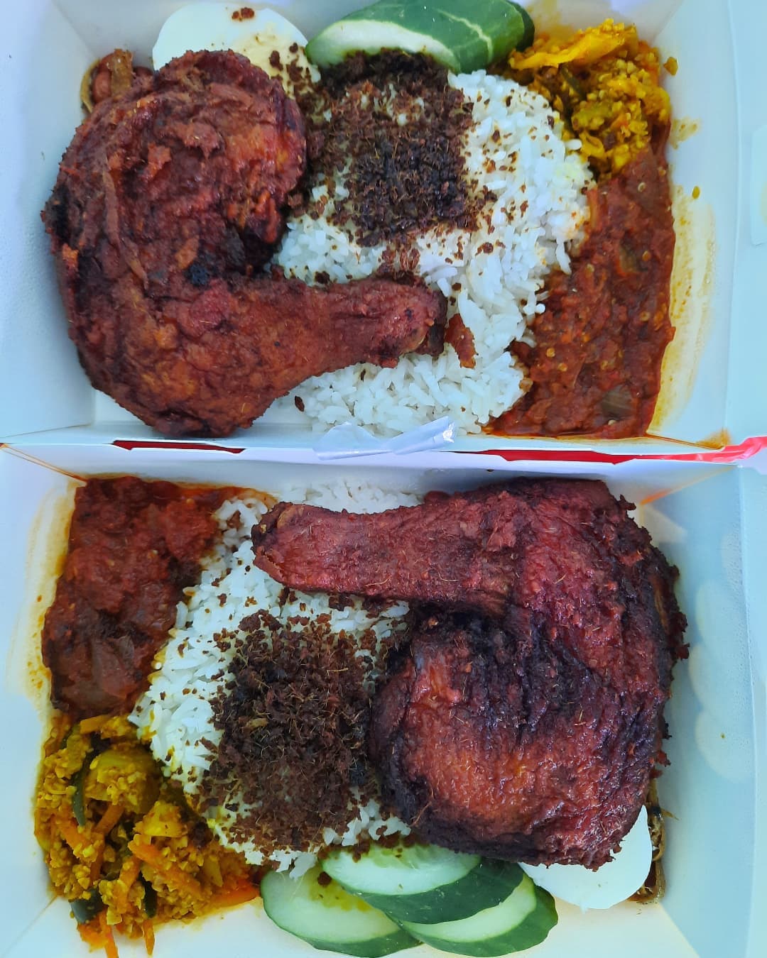 TGIF lunch — Ayam Goreng Berempah nasi sets ($7.50 each)!