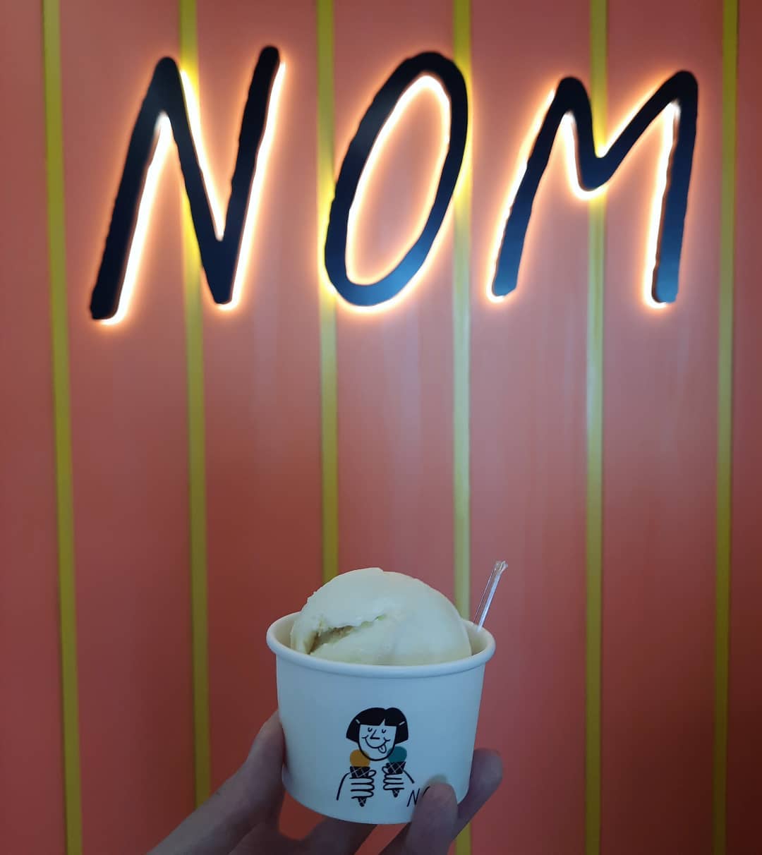 Pandan with Gula Aren gelato at NOM (Chinatown $5)!