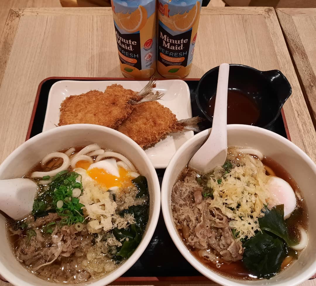 Marugame Udon Friday brunch — Sanuki beef egg udon + fried horse mackerel ($16.91 Burpple Beyond)!