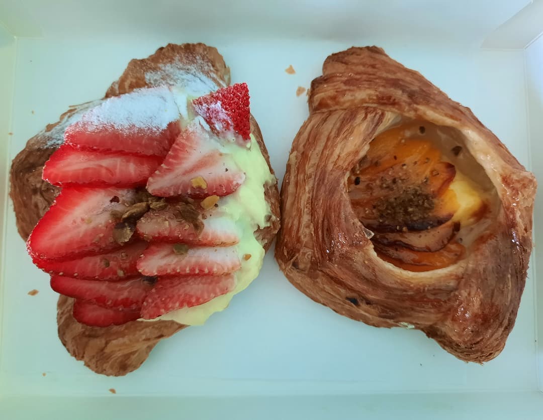 Strawberry Danish + Peach Danish ($5.50 + $4.50)!