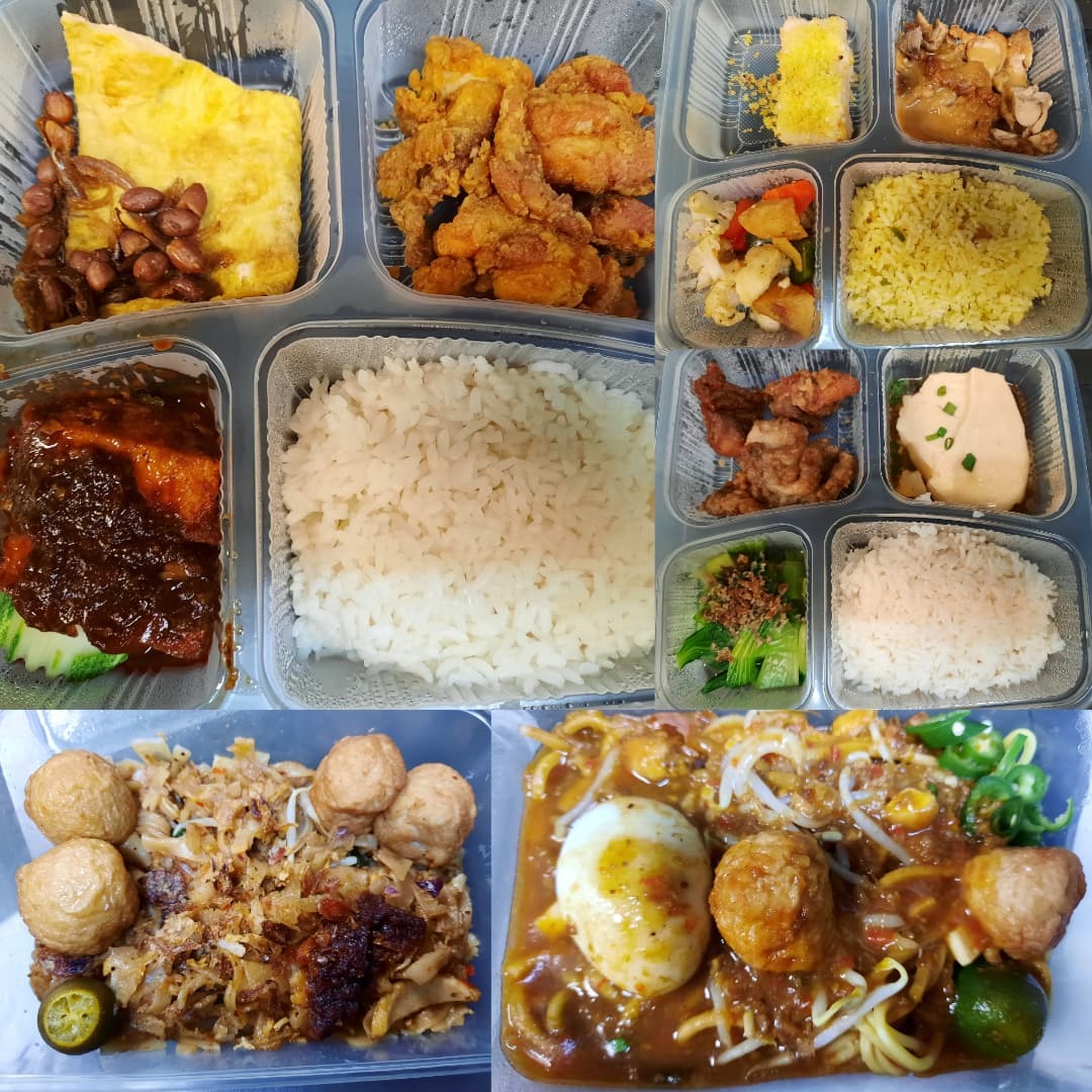Catered lunch bento boxes — WFH lunch collage!